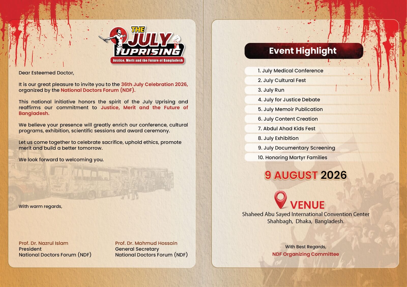 July Uprising invitation